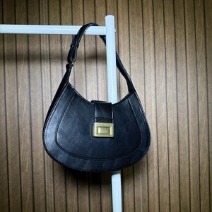 Mango Black Hobo Bag with Gold Accent